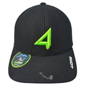 4ore Strapback Hat Black One Size Adjustable Embroidered Flexfit Yupoong